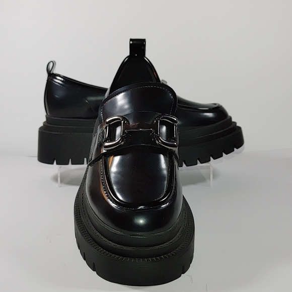 Madden Girl Shoes - Madden Girl Black Patent Platform Loafers